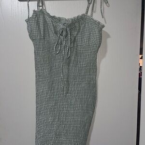 Princess Polly Sage Gingham Midi Dress